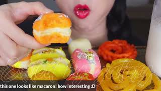 Lychee asmr  indian sweets  bites only [upl. by Freiman670]