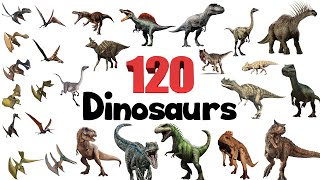 Learn Dinosaur Names  120 English Dinosaur Names with Pictures  Dinosaurs Vocabular dinosaur [upl. by Nednal866]