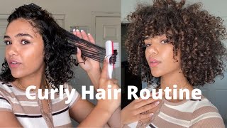 Curly Hair Routine 3b 3c How to get definition and volume [upl. by Akcimahs256]