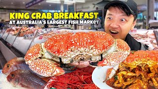 400 Worlds BEST quotWhole KING CRABquot amp LOBSTER NOODLE Breakfast at LARGEST Fish Market in Australia [upl. by Cardie]