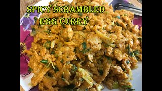 Spicy Scrambled Egg Curry Easy Recipe Quick Breakfast or Lunch Great Healthy Food Very Tasty [upl. by Emmalynn]