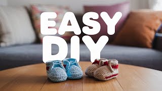 MAKE Outstanding Crochet Baby Shoes in Minutes [upl. by Leal]