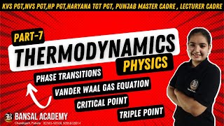 Thermodynamics Physics Part 7  Phase Transitions Vander Waal Gas Equation Critical amp Triple Point [upl. by Attenaj944]