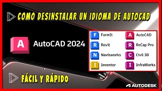 ✅ Como Desinstalar Correctamente un paquete de idioma de AutoCAD 2024 Revit Inventor [upl. by Petras]