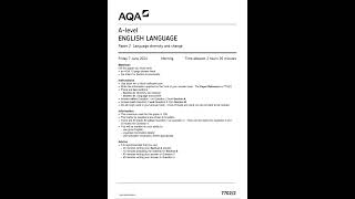 OFFICIAL JUNE 2024 AQA A LEVEL ENGLISH LANGUAGE 77022 PAPER 2 LANGUAGE DIVERSITY AND CHANGE MERGED Q [upl. by Barstow462]