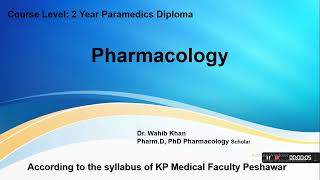 Pharmacology Lectures for Paramedics Course Details pharmacology paramedics [upl. by Akcirret509]