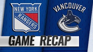 Mottes two quick goals help Canucks beat Rangers [upl. by Naerol340]