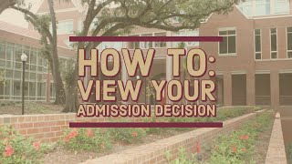 How to View Your Admission Decision [upl. by Yolane]