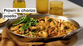 Prawn and chorizo paella [upl. by Nauqal]