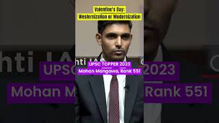 Valentines Day Westernization or Modernization I IAS Mock Interview I UPSC viralvideo ias [upl. by Ermeena530]