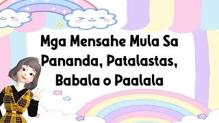 FILIPINO GRADE 1 QUARTER 2  Mga mensahe mula sa Pananda Patalastas Babala o Paalala [upl. by Benton245]