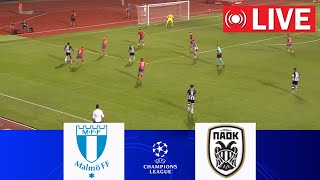 🔴LIVE PAOK FC vs Malmö FF LIVE  UEFA Champions League 2024  Match LIVE Today [upl. by Stefanie]