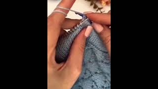 Schöne Rand mit häkeln stricken knitting crochet handmade muster strickenlernen tutorial [upl. by Sanferd434]