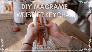 DIY Easy Wristlet Keychain  Macrame Wristlet Keychain Simple Tutorials [upl. by Gore223]