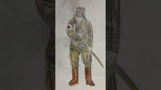 Drawing a Kamikaze pilot historicalart history armedforces artist karlkopinski subscribe try [upl. by Anstus742]