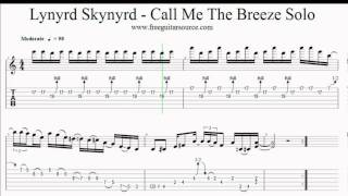 Lynyrd Skynyrd Call Me The Breeze Solo Guitar Lesson [upl. by Nossila]