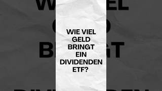 Wie viel kannst du mit DividendenETFs verdienen [upl. by Eerdua]