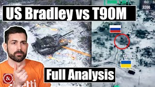 Ukrainian Bradley Battles Russian T90M Tank near Avdiivka [upl. by Occer]