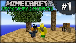 Minecraft Sky Factory 2 Modpack  Episode 1  Tree Chopping Masters [upl. by Latini868]