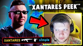 s1mple Reacts To XANTARES PEEK Moments CSGO RAGE amp TILT [upl. by Dnomder]