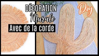 DIY JAI FABRIQUÉ DENORMES DÉCORATIONS MURALES AVEC DE LA CORDE [upl. by Ainoet68]