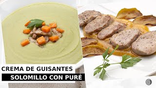 CREMA de GUISANTES y CALABACÍN  SOLOMILLO de CERDO con puré  Cocina Abierta de Karlos Arguiñano [upl. by Aerdnas]