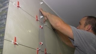 How to install large format tiles on bathroom walls using Perfect Level Master [upl. by Lluj]