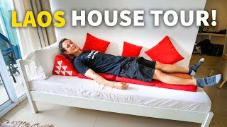 Living in Laos  VIENTIANE HOUSE TOUR  Mekong Accommodation for 61 USD Per Night [upl. by Sigismondo]