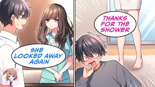 RomCom The receptionist who looks away got drenched When I lent her the shower… Manga Dub [upl. by Assek327]