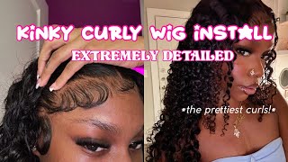 Kinky Curly Wig Install  Extremely Detailed  Zlike Hair [upl. by Gamin]