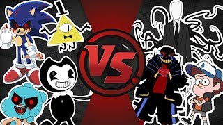 HALLOWEEN FOR ALL SonicEXE vs Slenderman Bill Cipher Bendy GumballEXE ErrorSans amp More [upl. by Aita]