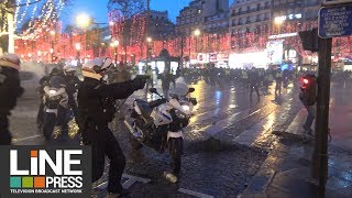 Gilets jaunes Acte 6  Forte mobilisation et tensions dans Paris  Paris  France 22 décembre 2018 [upl. by Anih]