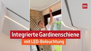 Gardinenschiene in Gipskartondecke mit LED DH  Trockenbau [upl. by Hgielyk76]