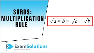 Surds  multiplication rule tutorial 1  ExamSolutions [upl. by Love]