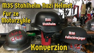 Al Ans German m38 m35 Stahlhelm Biker motorcycle Helmet how to idea German style Nazi WW2 WWII [upl. by Allred]