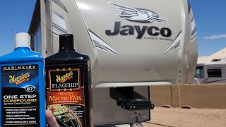 Rv gelcoat oxidation removal RV 5th wheel amp boat Rv oxidation removal rv wash rv wax camper wax [upl. by Chuck]