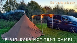 My first ever hot tent camp  It didnt quite go to plan  hottent hottentcamping camping camp [upl. by Dewayne225]