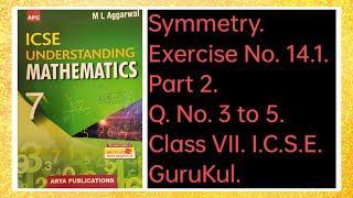 Symmetry  Ex 141 Part2 Class 7  ML Aggarwal ICSE UNDERSTANDING MATHEMATICS  GuruKul2208 [upl. by Ellord]