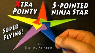 Origami Extra Pointy Five Pointed Ninja Star [upl. by Weigle]