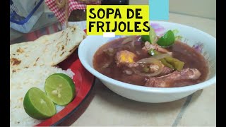 Sopa de Frijoles Nicaragüenses con huevos receta fácil [upl. by Fregger]