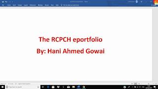 RCPCH eportfolio tips on how to use it 1 [upl. by Valente]