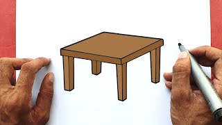 how to Draw a Table easy step by step Drawing Tutorial [upl. by Llimaj]