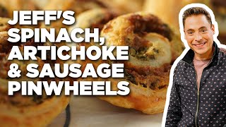 Jeff Mauros Spinach Artichoke and Sausage Pinwheels  The Kitchen  Food Network [upl. by Goddart]