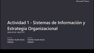 Sistemas de información y estrategia organizacional [upl. by Enitsuga890]