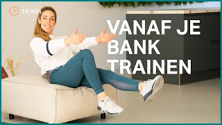 Zittende buikspieroefeningen voor thuis  Buikspieren trainen vanaf je bank  The Joy workout [upl. by Yslek]