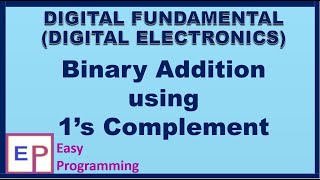 22 Binary Addition using 1s Complement in Digital In Hindi  BE  BTech  Diploma [upl. by Teerprah]