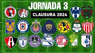 ✅️JORNADA 3 LIGA MX 2024 🇲🇽🇲🇽 [upl. by Nolaf133]