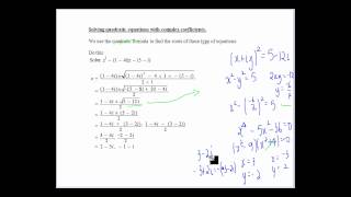 Solving Quadratic Equations with Complex Coefficients [upl. by Rediah]