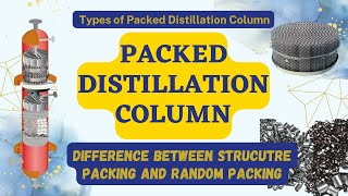 Packed Distillation Column  Types  Difference between Structured Packing and Random Packing [upl. by Hnid]