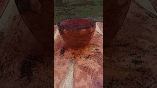 Copper Inlay on Mesquite bowl woodturning handmade woodturner metalinlay wood [upl. by Ahsiruam]